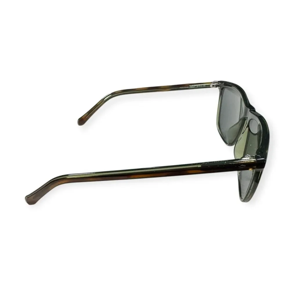 Fossil Havana Green Rectangle Sunglasses FOS3135 145mm Dark Green Lenses w/ Case